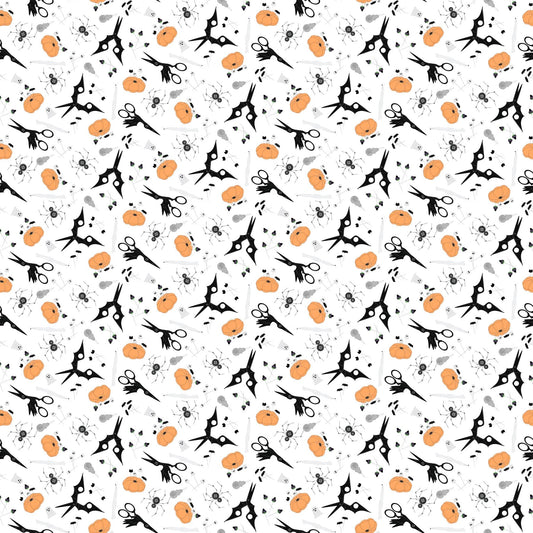 Mr. Bones Sews - Notions in White - Kimberlee Peers-Moore - 91079-10 - Quilting Fabric