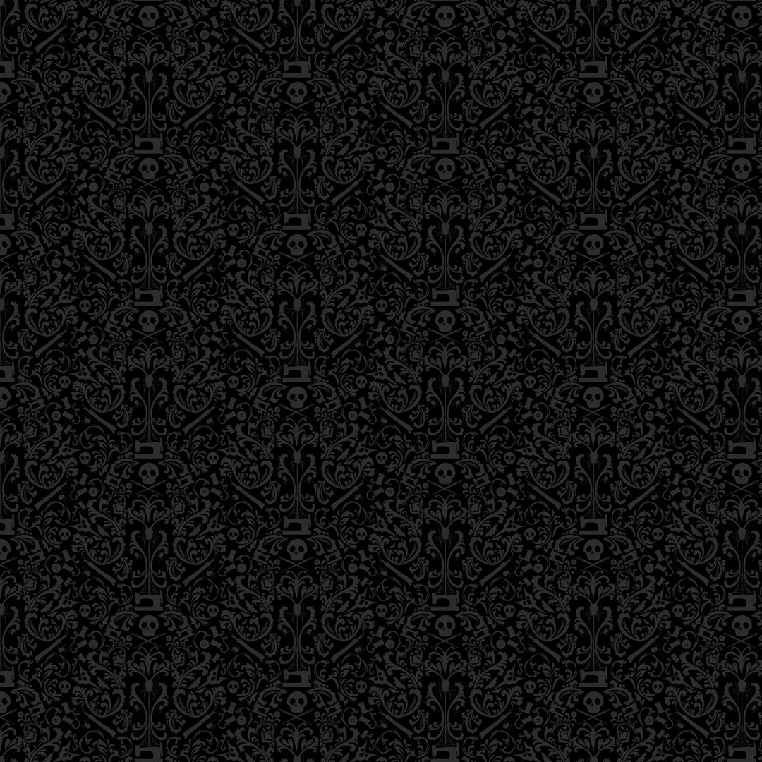 Mr. Bones Sews - Damask in Black - Kimberlee Peers-Moore - 91080-99 - Quilting Fabric