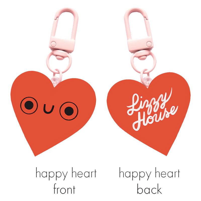 Zipper Gltr Charm Happy Heart - Funny Valentine by Lizzy House - SKU: LHFVZ003 (Preorder)
