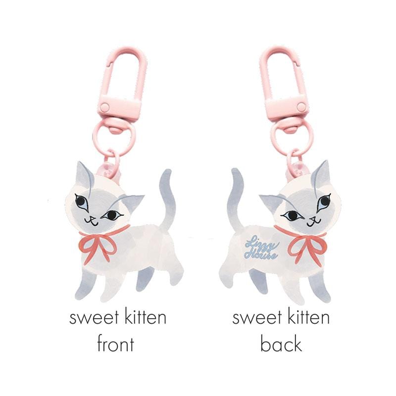 Zipper Gltr Charm Sweet Kitten - Funny Valentine by Lizzy House - SKU: LHFVZ004 (Preorder)