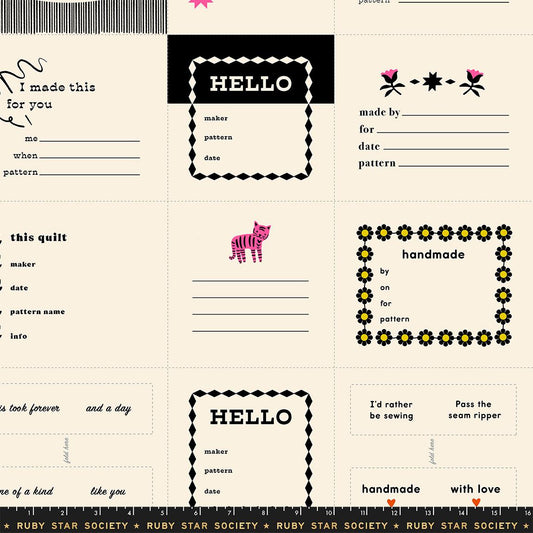 1 800 Calico - Thanks I Made This Panel in Black - Alexia Abegg - RS4165 14 - Half Yard (Preorder)