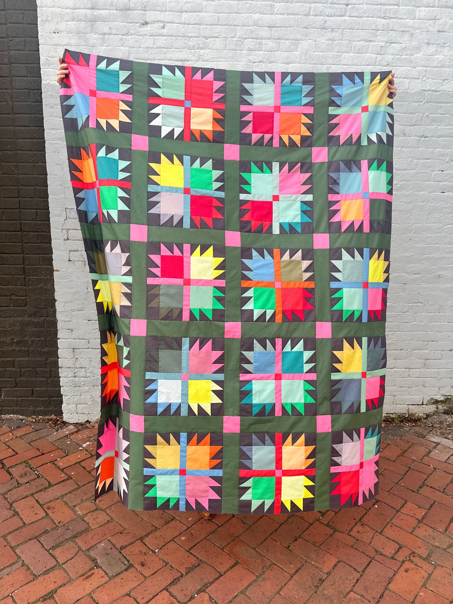 Frolic Quilt Kit with Ruby and Bee Solids