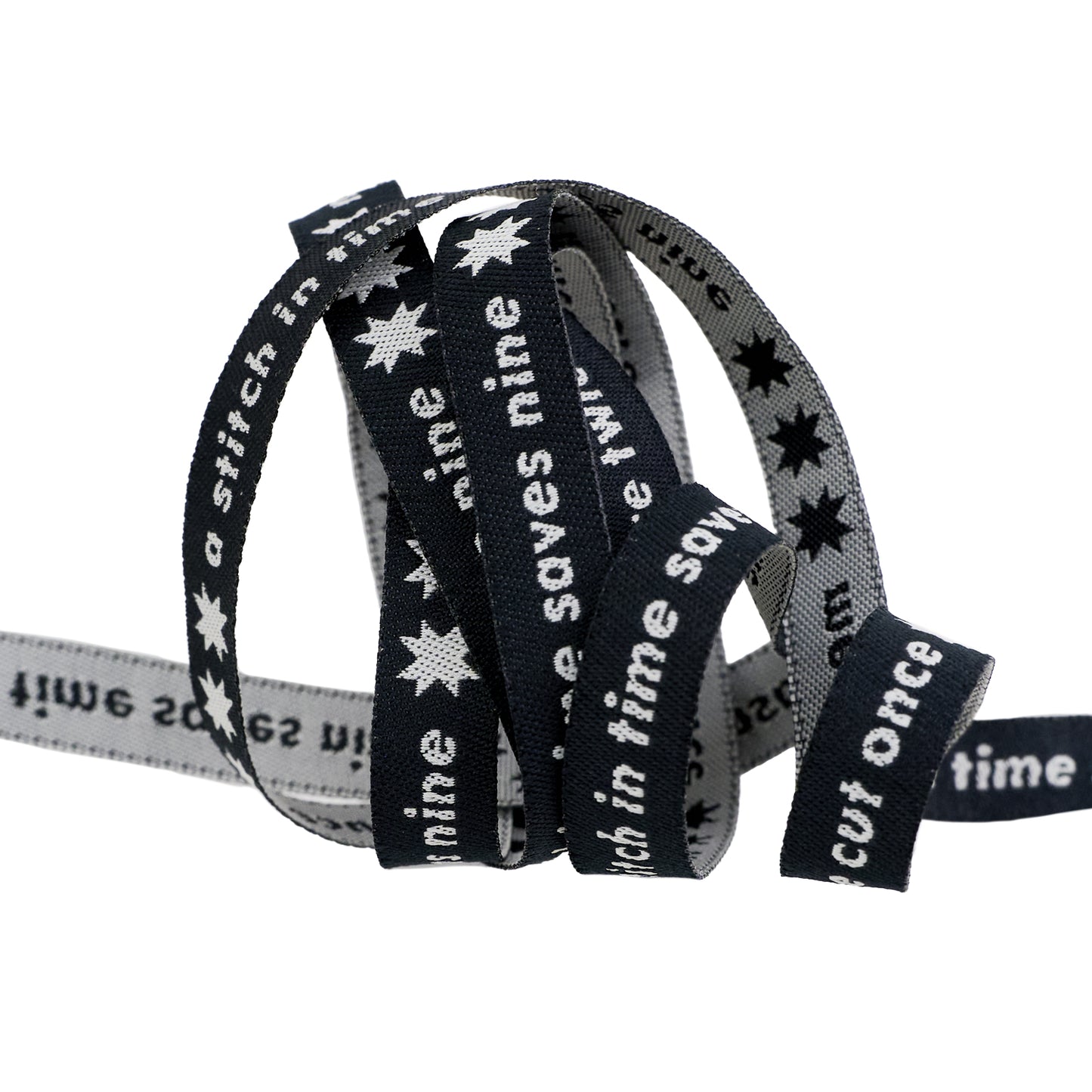 Catnap - Measure Twice in Black - 3/8" width - by Alexia Abegg - One Yard