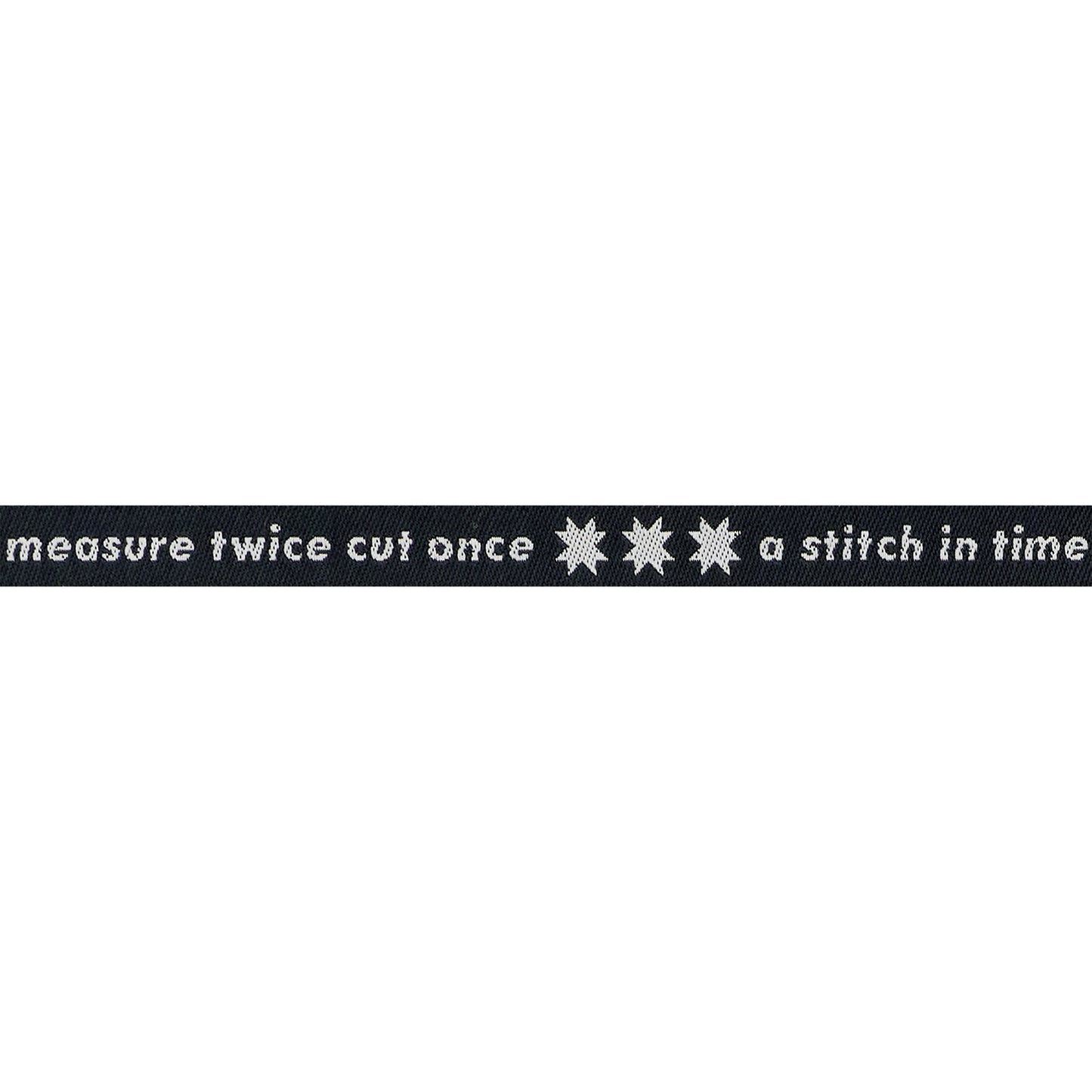 Catnap - Measure Twice in Black - 3/8" width - by Alexia Abegg - One Yard