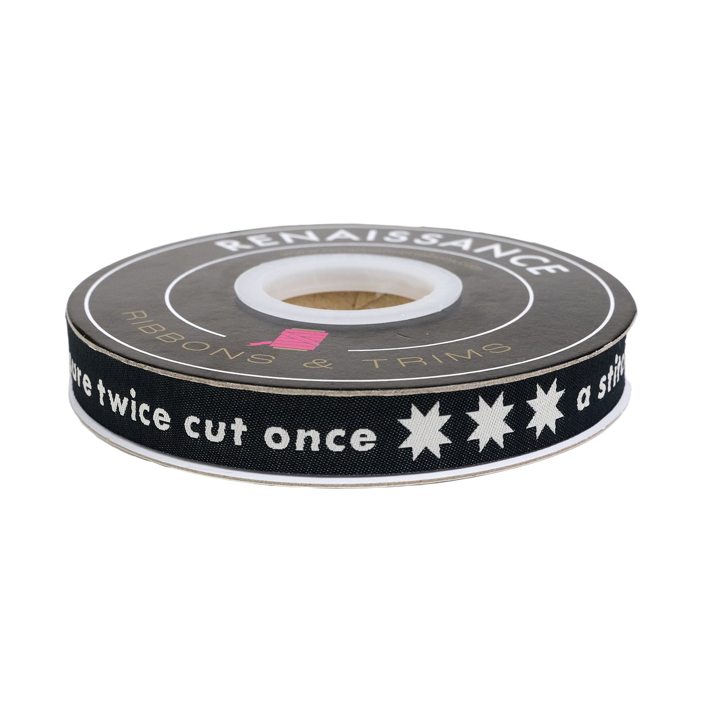 Catnap - Measure Twice in Black - 5/8" width - by Alexia Abegg - One Yard