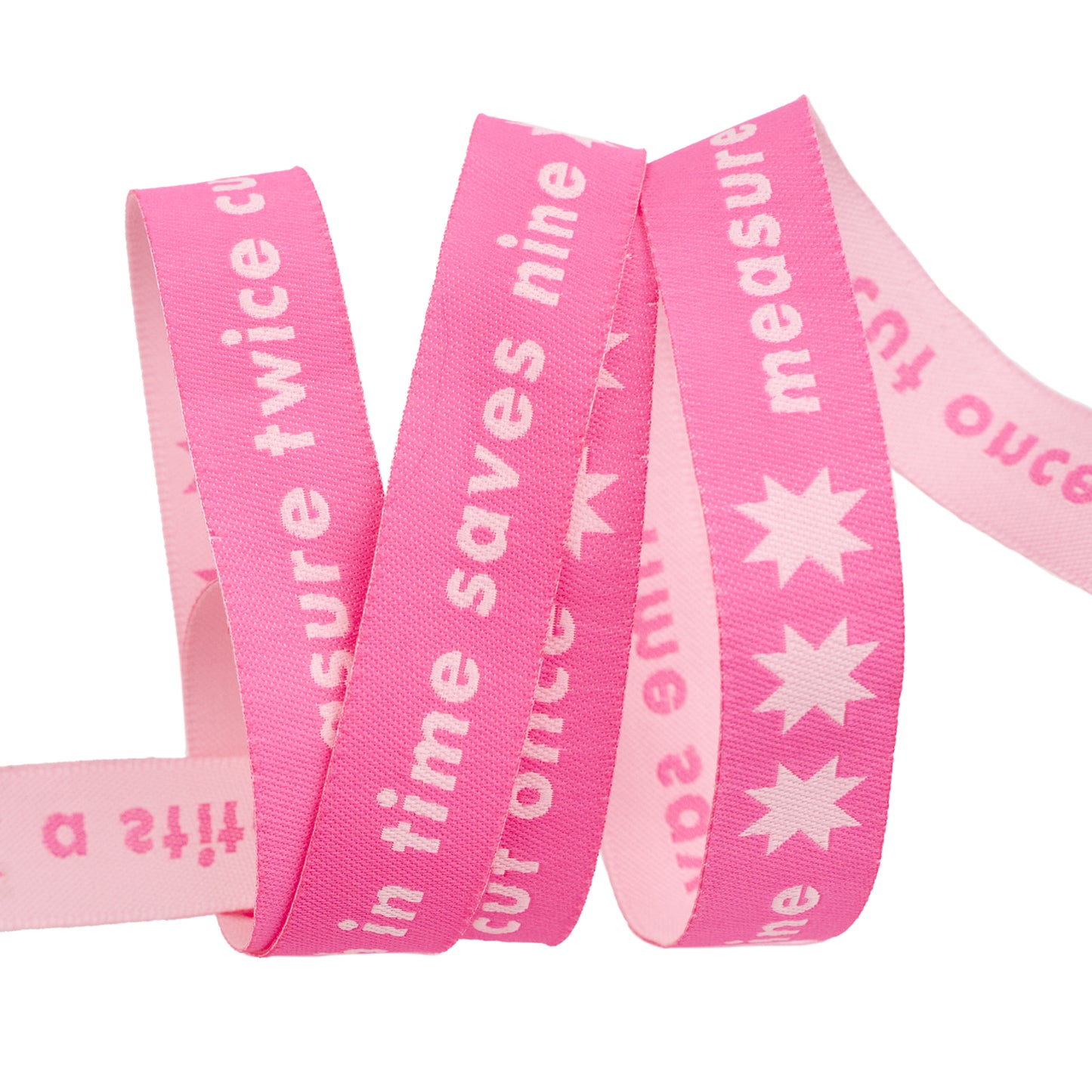 Catnap - Measure Twice in Neon Pink - 5/8" width - by Alexia Abegg - One Yard