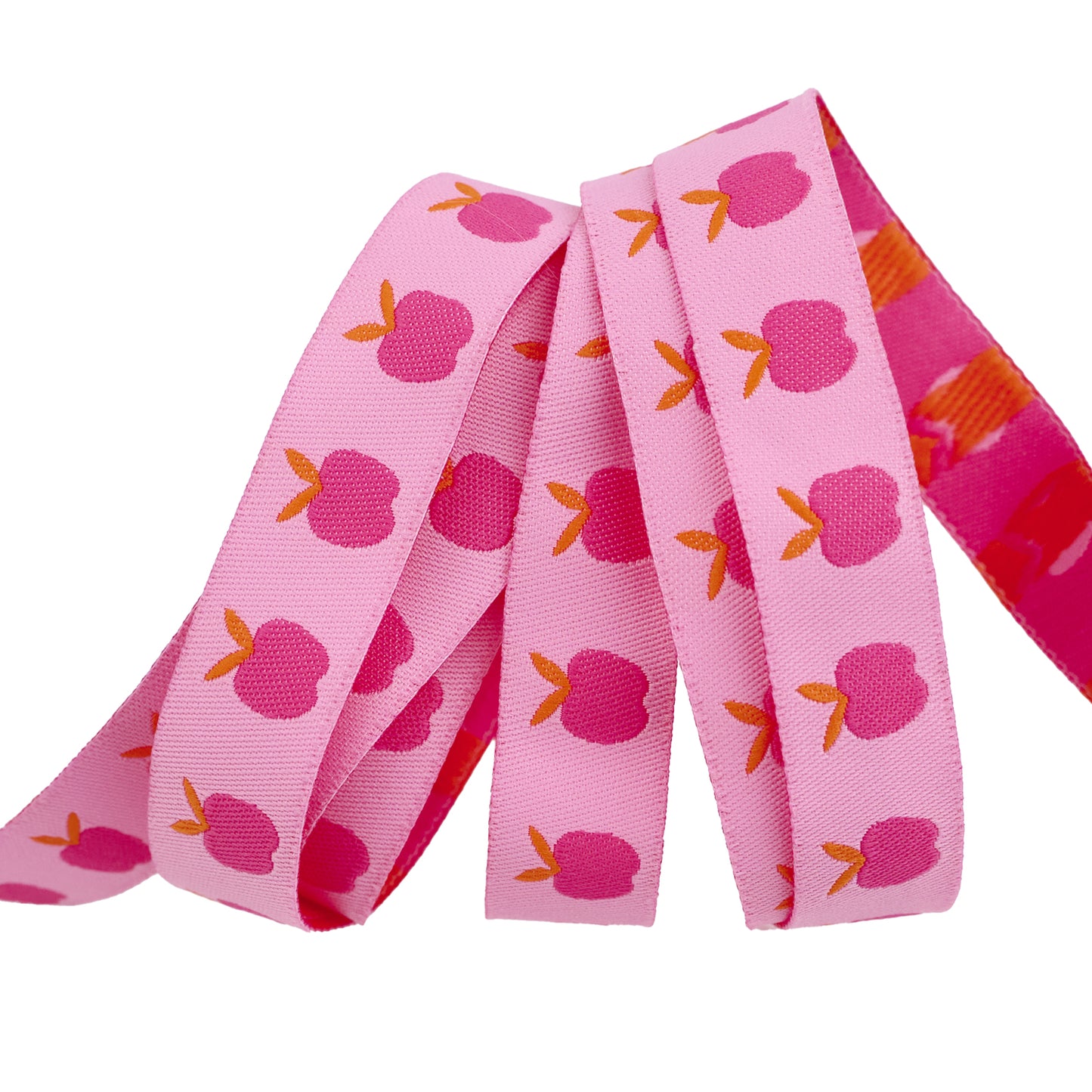 Catnap - Apples in Pink - 5/8" width - by Alexia Abegg - One Yard