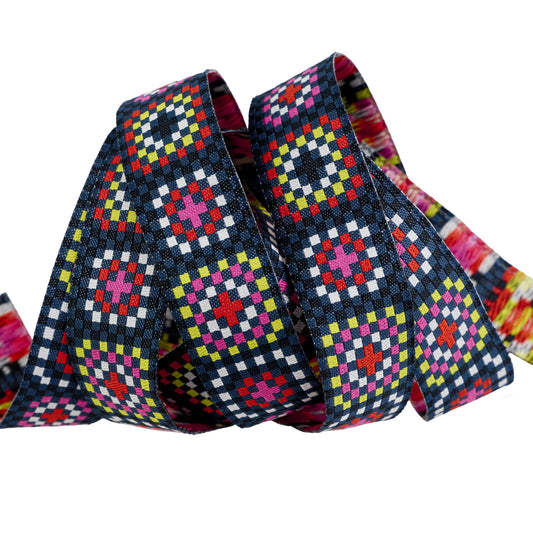 Catnap - Granny Square in Black - 7/8" width - by Alexia Abegg - One Yard