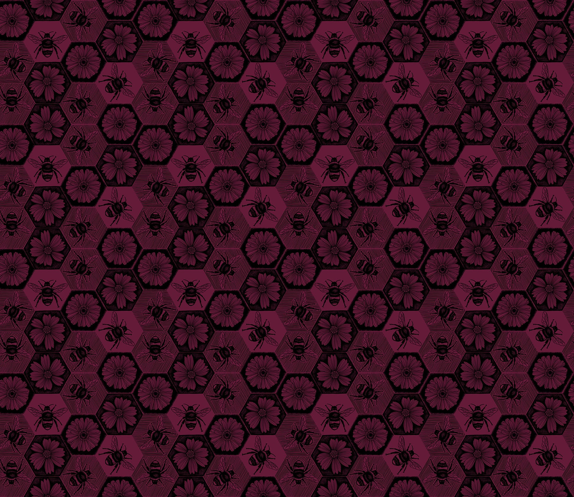 Busy in Mulberry quilting fabric, part of the Indelible Ink fabric collection by Anna Maria Textiles (SKU: AMT1005-26L)