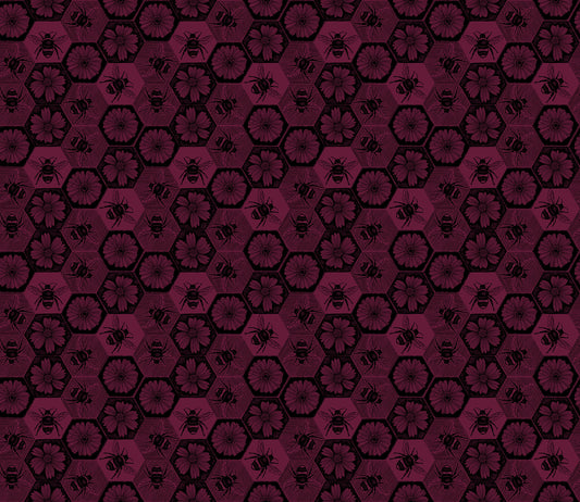 Busy in Mulberry quilting fabric, part of the Indelible Ink fabric collection by Anna Maria Textiles (SKU: AMT1005-26L)