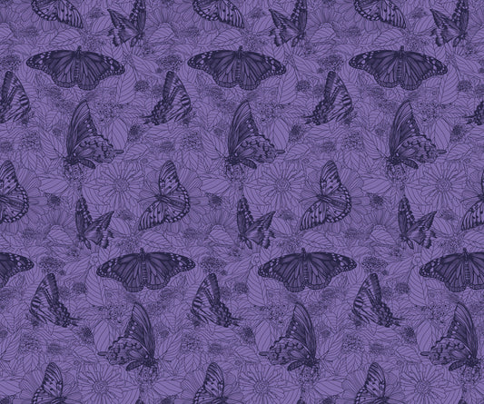 Winging It in Blueberry quilting fabric, part of the Indelible Ink fabric collection by Anna Maria Textiles (SKU: AMT1006-63V)