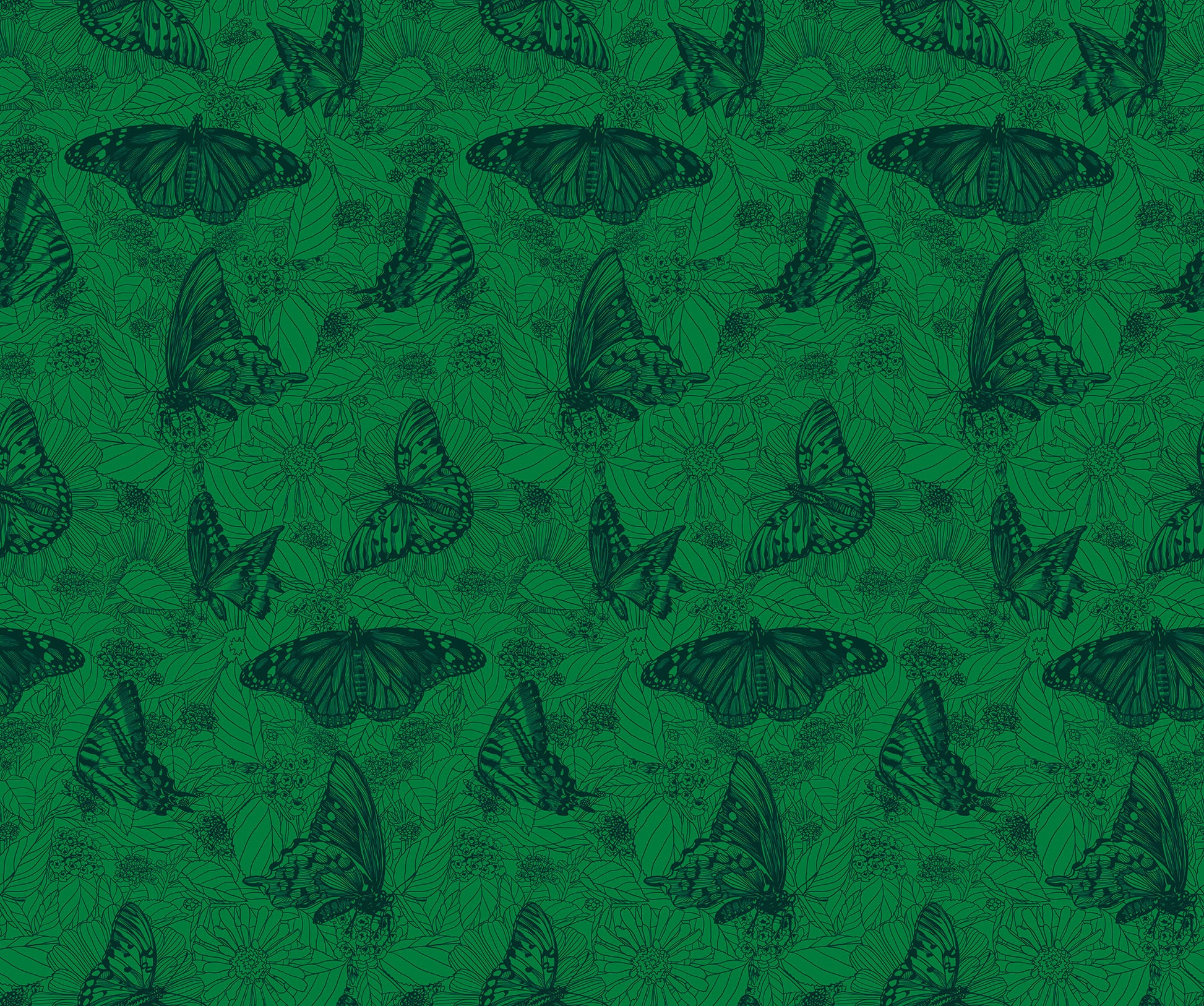 Winging It in Jade quilting fabric, part of the Indelible Ink fabric collection by Anna Maria Textiles (SKU: AMT1006-72C)
