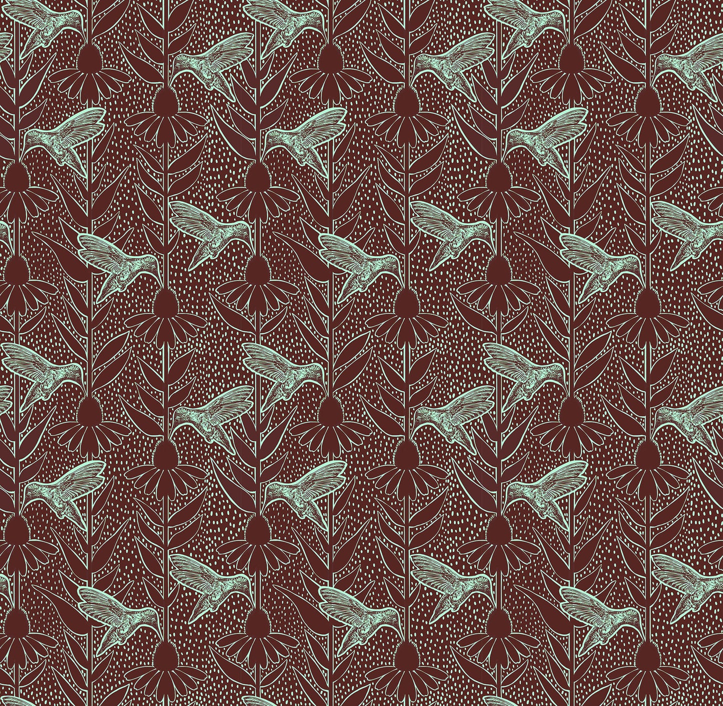 Humming in Patina quilting fabric, part of the Indelible Ink fabric collection by Anna Maria Textiles (SKU: AMT1007-29V)