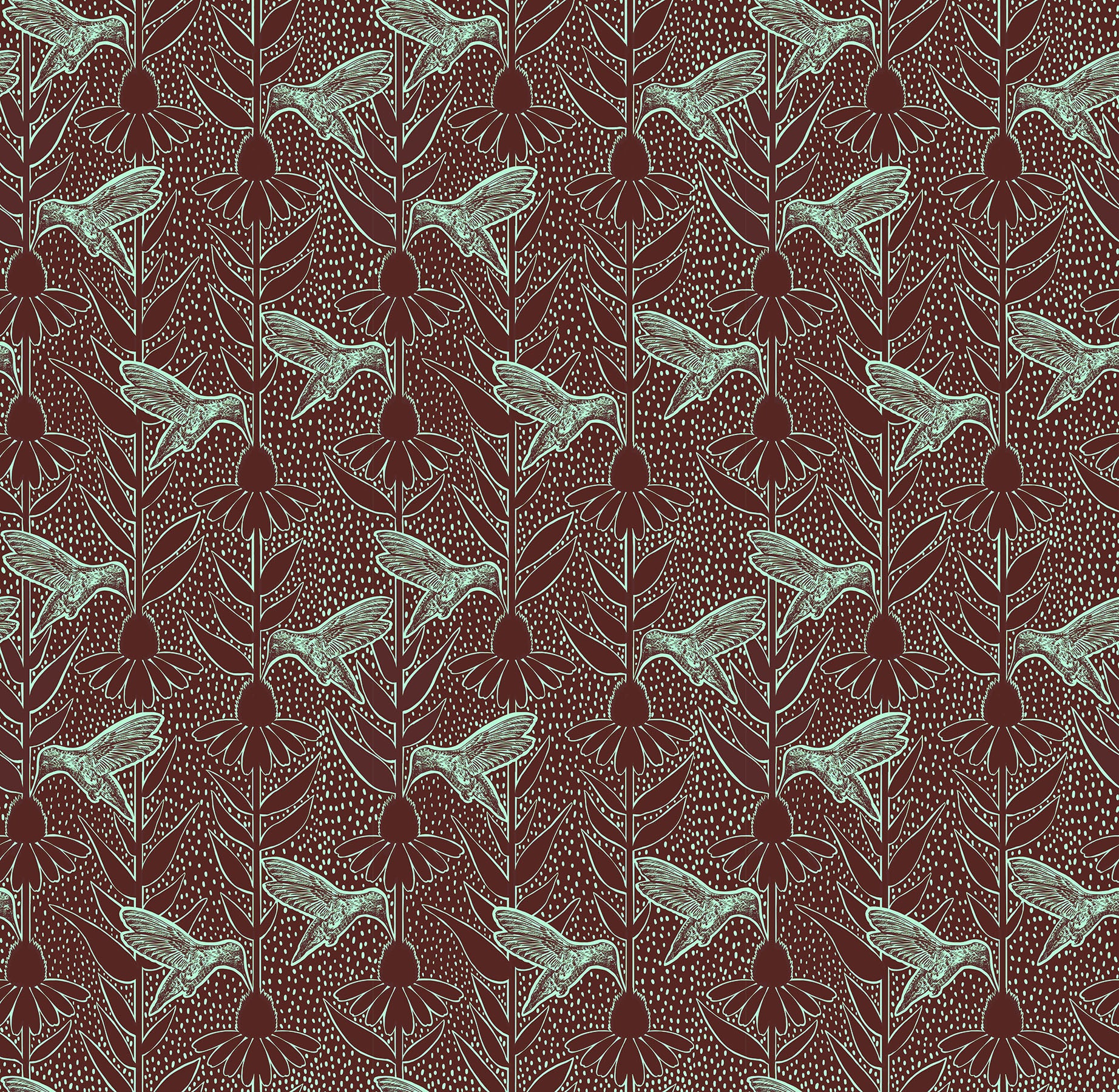 Humming in Patina quilting fabric, part of the Indelible Ink fabric collection by Anna Maria Textiles (SKU: AMT1007-29V)