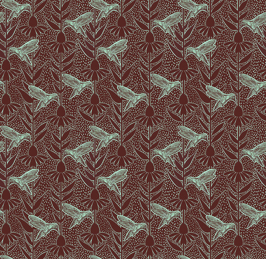 Humming in Patina quilting fabric, part of the Indelible Ink fabric collection by Anna Maria Textiles (SKU: AMT1007-29V)