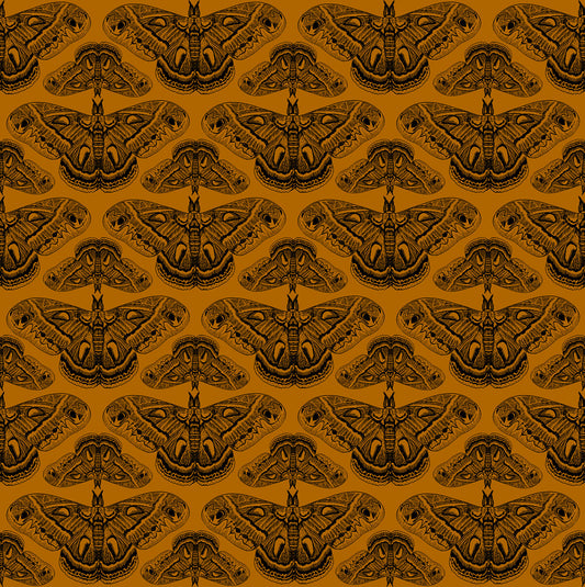 Cecropia in Saffron quilting fabric, part of the Indelible Ink fabric collection by Anna Maria Textiles (SKU: AMT1008-55V)