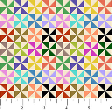 Cotton quilting fabric pattern called 'Anna Maria Textiles'. Part of the 'PieceWORK' fabric collection. Designed by Anna Maria Parry for fabric company Anna Maria Textiles. SKU: AMT113-10C. 44-45 inch width.