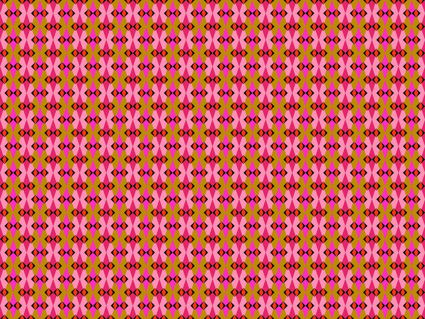 A closeup shot of the quilting fabric pattern called Fractal, designed by Anna Maria Horner, in the butterscotch colorway. The SKU is AMT128-23L.