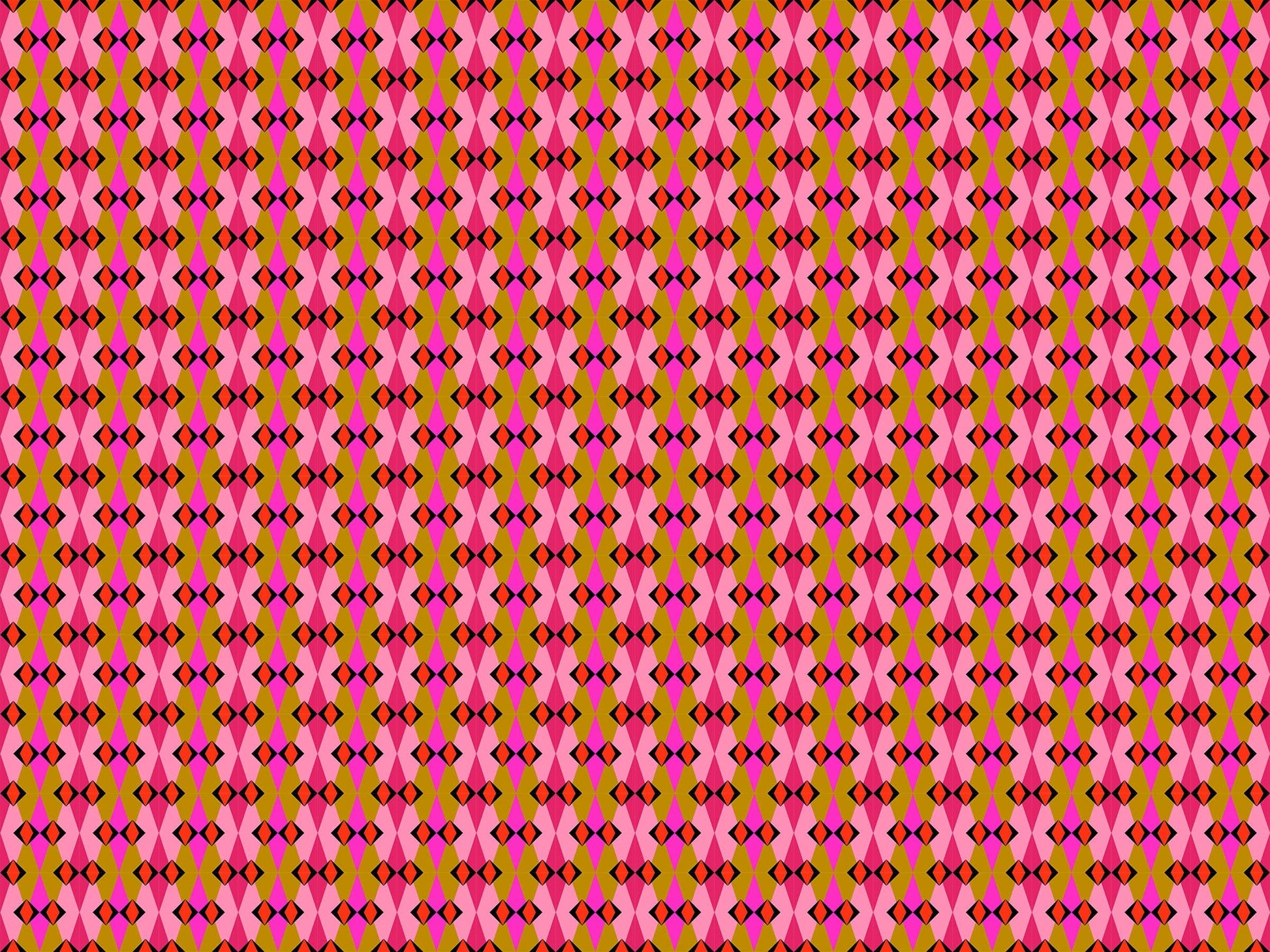 A closeup shot of the quilting fabric pattern called Fractal, designed by Anna Maria Horner, in the butterscotch colorway. The SKU is AMT128-23L.