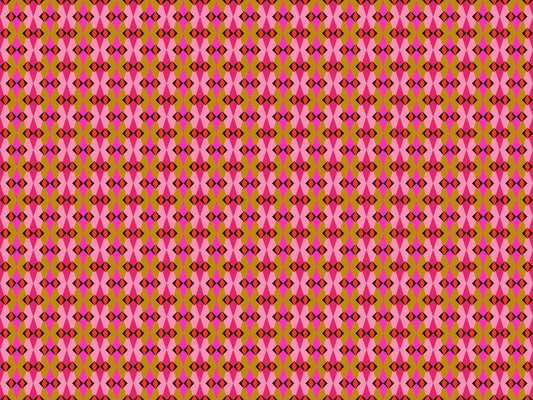 A closeup shot of the quilting fabric pattern called Fractal, designed by Anna Maria Horner, in the butterscotch colorway. The SKU is AMT128-23L.