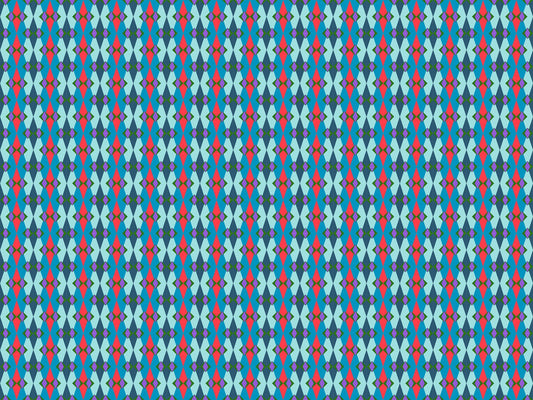 A closeup shot of the quilting fabric pattern called Fractal, designed by Anna Maria Horner, in the berry colorway. The SKU is AMT128-82C.