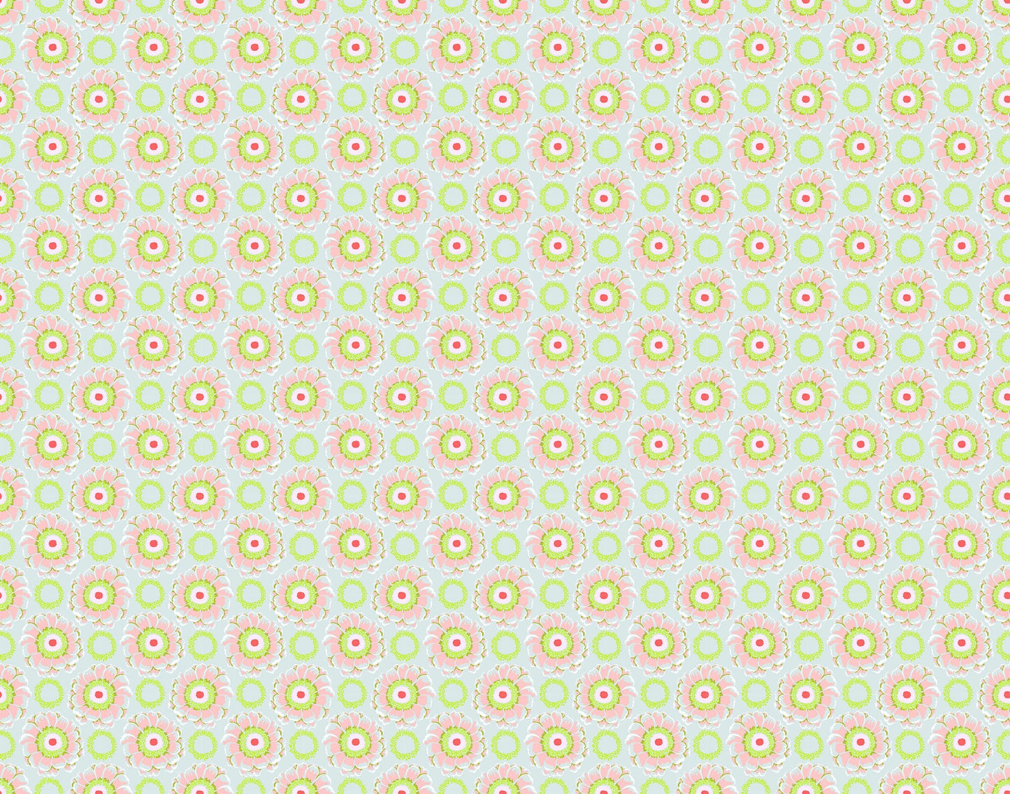 A closeup shot of the quilting fabric pattern called Whirling, designed by Anna Maria Horner, in the cloud colorway. The SKU is AMT129-75V.