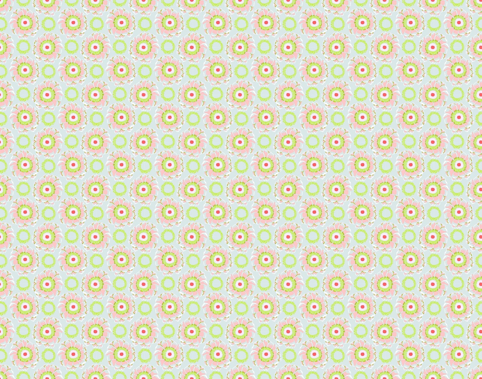 A closeup shot of the quilting fabric pattern called Whirling, designed by Anna Maria Horner, in the cloud colorway. The SKU is AMT129-75V.