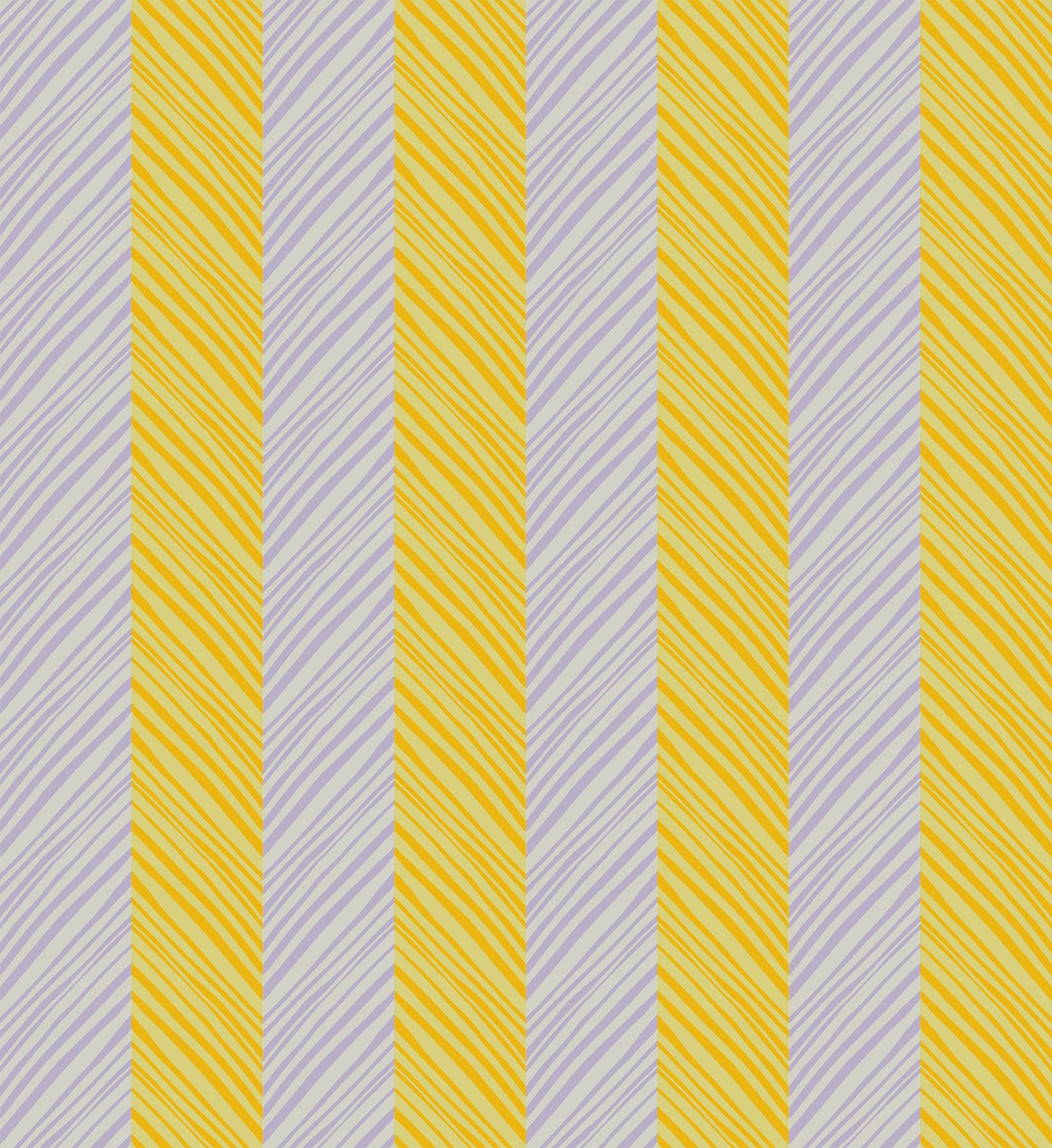 A closeup shot of the quilting fabric pattern called Tipsy, designed by Anna Maria Parry, in the sunlight colorway. The SKU is AMT140-83V.