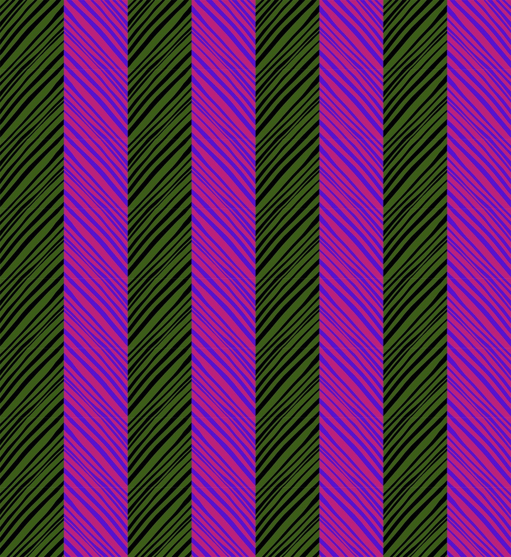 A closeup shot of the quilting fabric pattern called Tipsy, designed by Anna Maria Parry, in the haute colorway. The SKU is AMT140-99L.