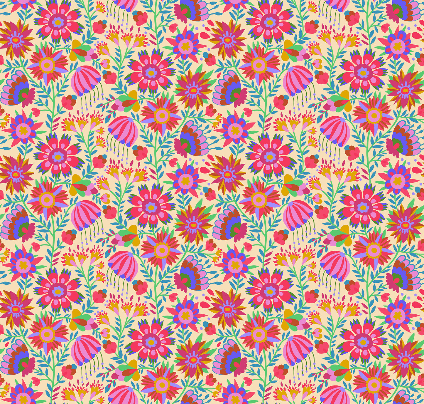 Charmed in Cream quilting fabric, part of the Allegory fabric collection by Anna Maria Textiles (SKU: AMT142-11C)