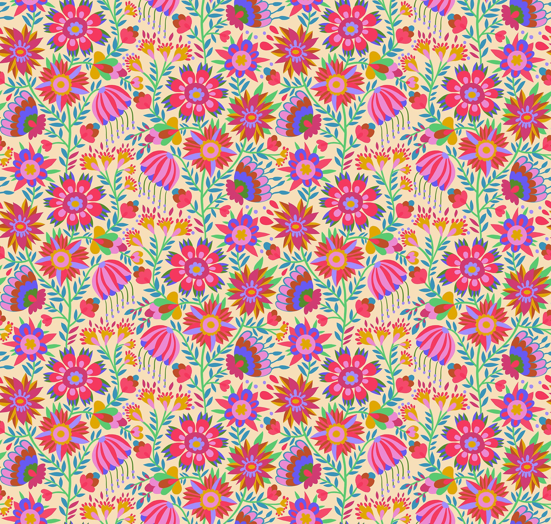 Charmed in Cream quilting fabric, part of the Allegory fabric collection by Anna Maria Textiles (SKU: AMT142-11C)