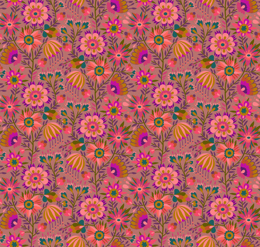 Charmed in Rose quilting fabric, part of the Allegory fabric collection by Anna Maria Textiles (SKU: AMT142-20V)