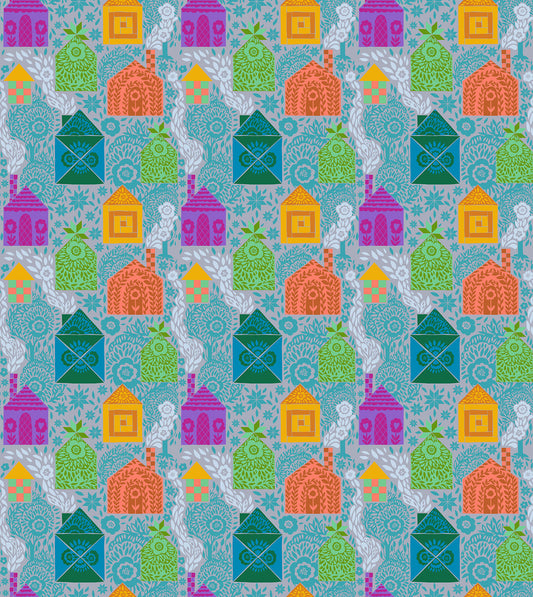 Storybook in Pigeon quilting fabric, part of the Allegory fabric collection by Anna Maria Textiles (SKU: AMT146-47V)