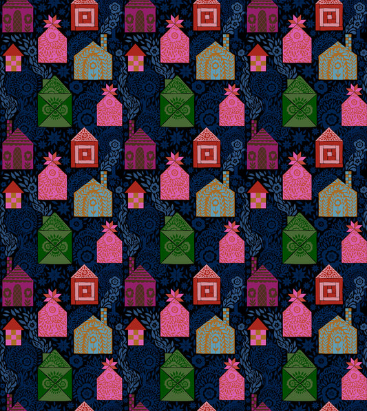 Storybook in Dark quilting fabric, part of the Allegory fabric collection by Anna Maria Textiles (SKU: AMT146-49L)