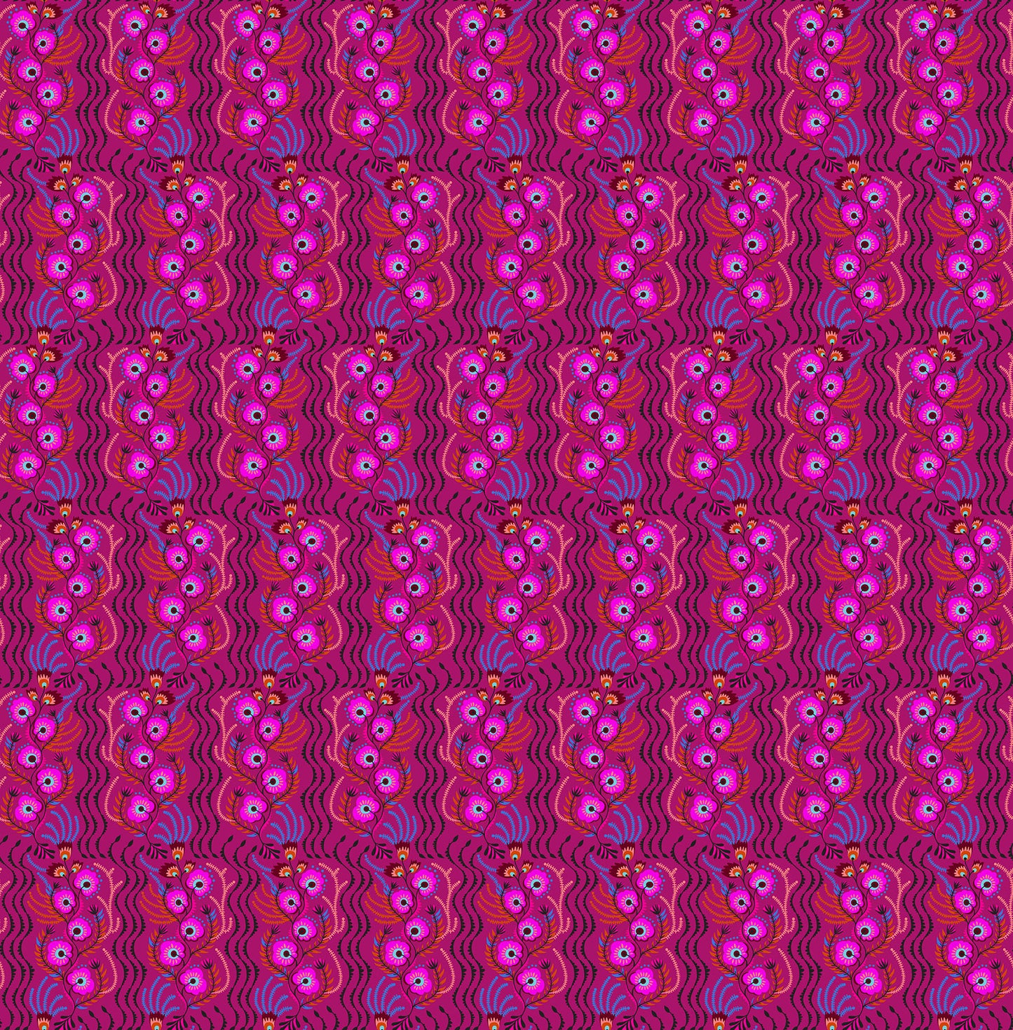 Tambourine in Magenta quilting fabric, part of the Allegory fabric collection by Anna Maria Textiles (SKU: AMT147-28L)