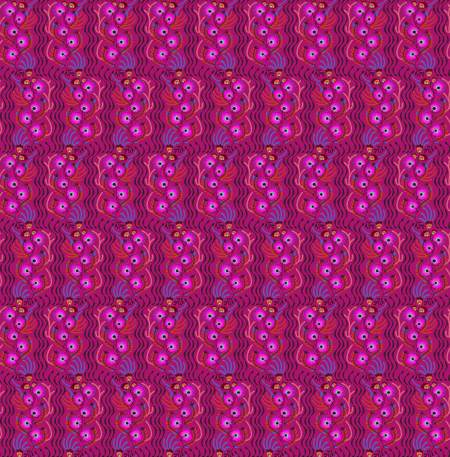 Tambourine in Magenta quilting fabric, part of the Allegory fabric collection by Anna Maria Textiles (SKU: AMT147-28L)