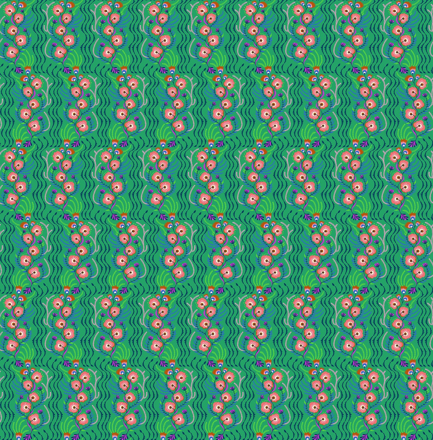 Tambourine in Jade quilting fabric, part of the Allegory fabric collection by Anna Maria Textiles (SKU: AMT147-72C)