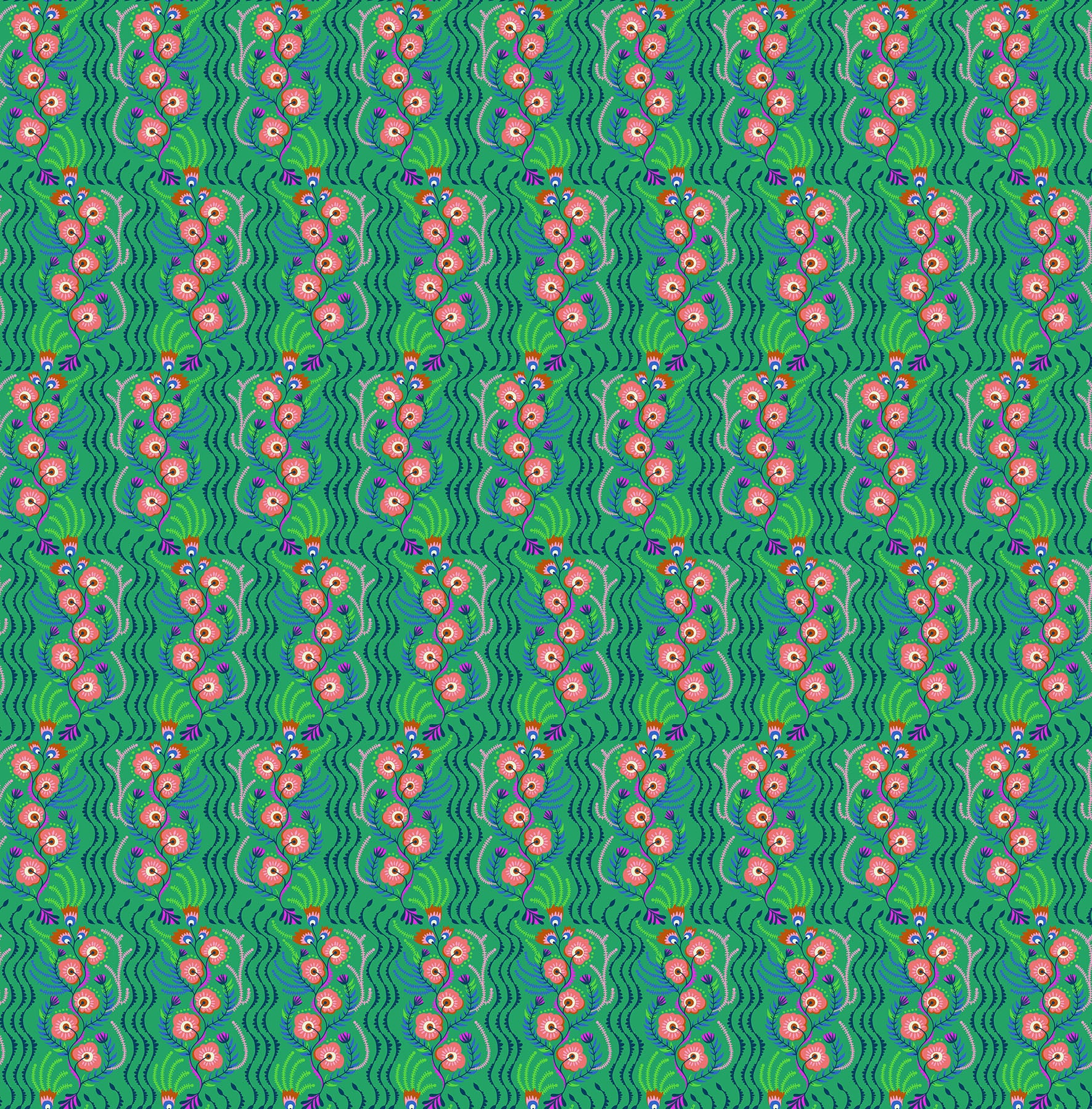 Tambourine in Jade quilting fabric, part of the Allegory fabric collection by Anna Maria Textiles (SKU: AMT147-72C)