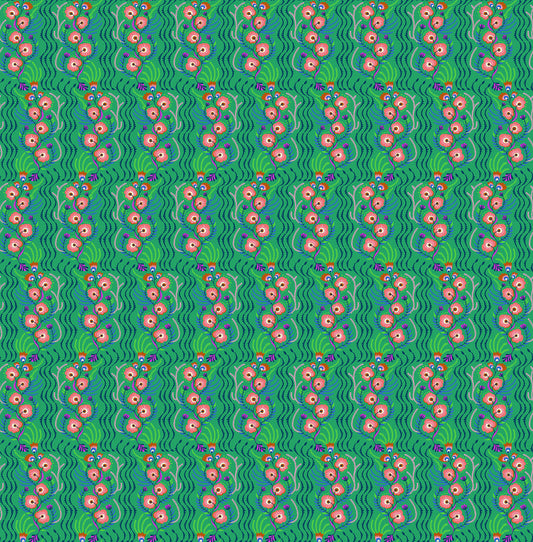 Tambourine in Jade quilting fabric, part of the Allegory fabric collection by Anna Maria Textiles (SKU: AMT147-72C)