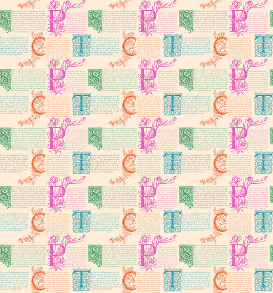 Prose in Candy quilting fabric, part of the Allegory fabric collection by Anna Maria Textiles (SKU: AMT148-11C)