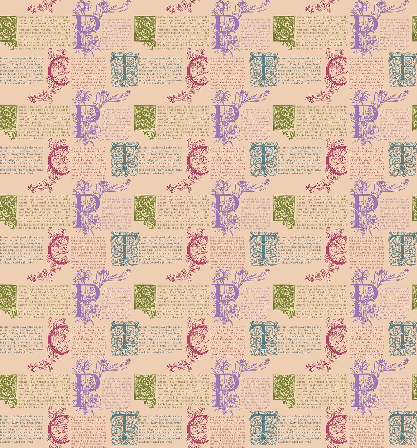 Prose in Antique quilting fabric, part of the Allegory fabric collection by Anna Maria Textiles (SKU: AMT148-31V)