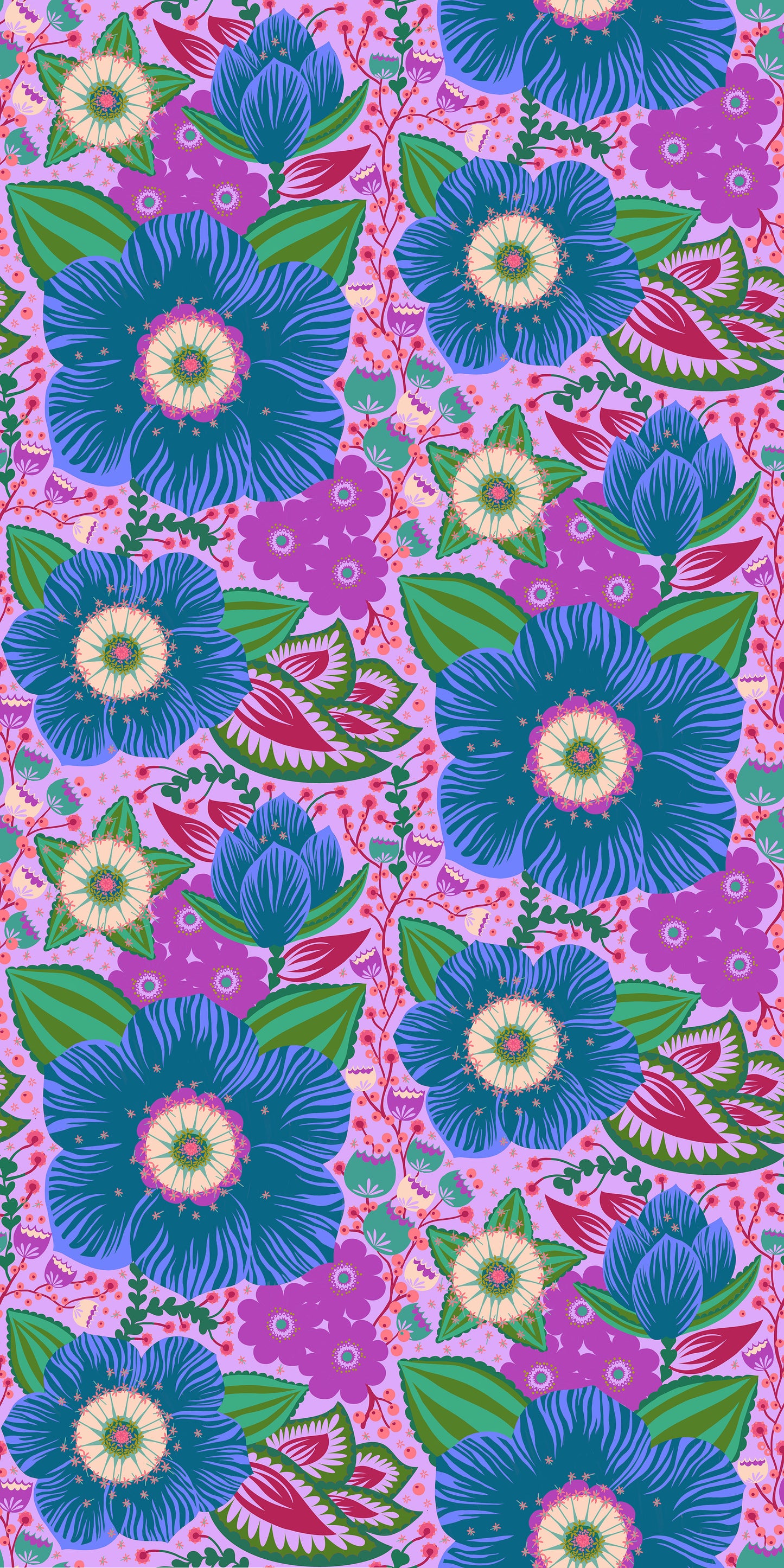 Honorable in Cobalt quilting fabric, part of the Overdressed fabric collection by Anna Maria Textiles (SKU: AMT149-83L)
