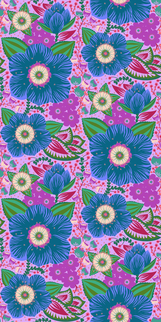 Honorable in Cobalt quilting fabric, part of the Overdressed fabric collection by Anna Maria Textiles (SKU: AMT149-83L)
