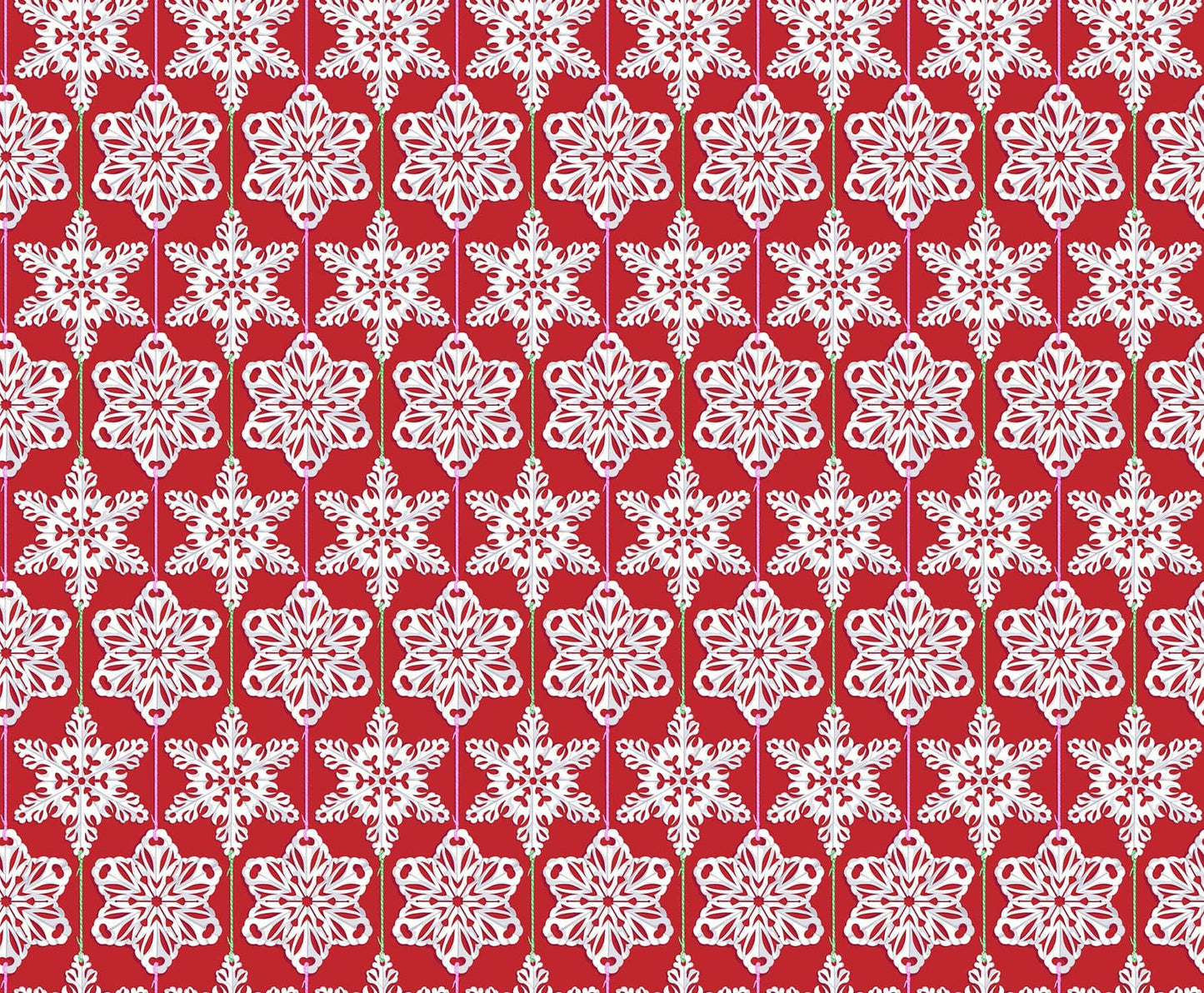 Paperflakes in Red Hot quilting fabric, part of the Cozy Christmas fabric collection by Anna Maria Parry (SKU: AMT162-25C)
