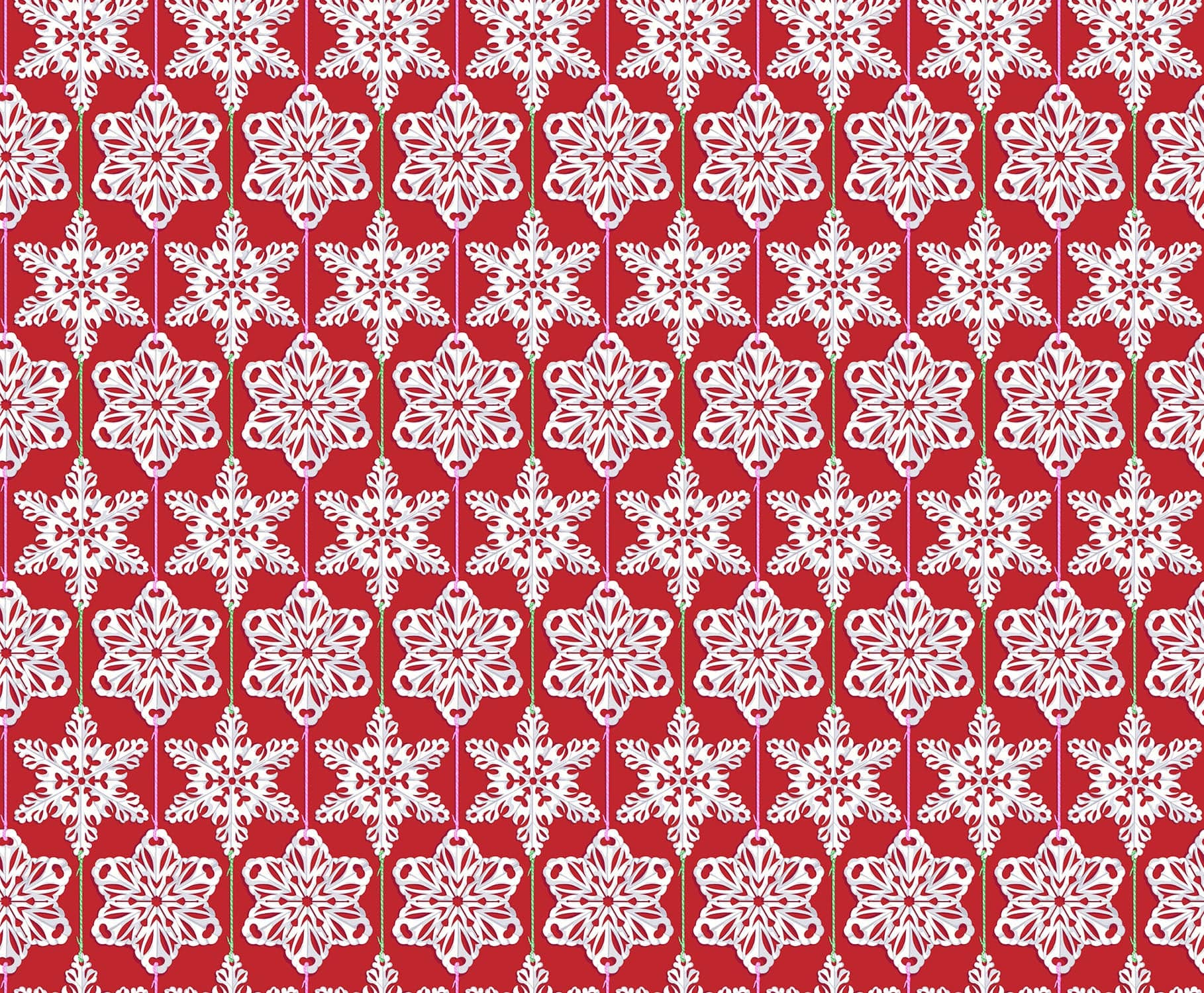 Paperflakes in Red Hot quilting fabric, part of the Cozy Christmas fabric collection by Anna Maria Parry (SKU: AMT162-25C)