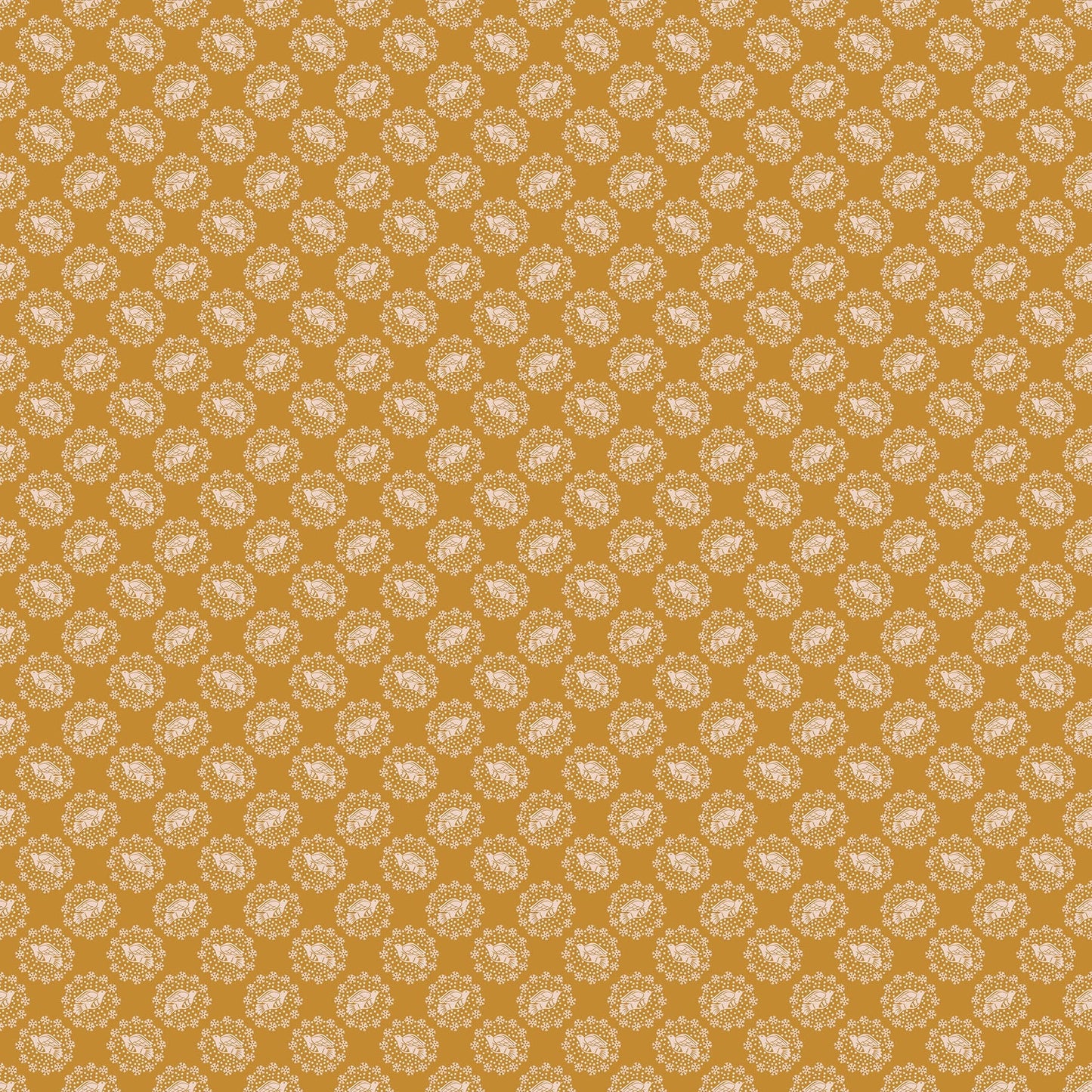 Peaceful in Honey quilting fabric, part of the Cozy Christmas fabric collection by Anna Maria Parry (SKU:AMT163-55V)