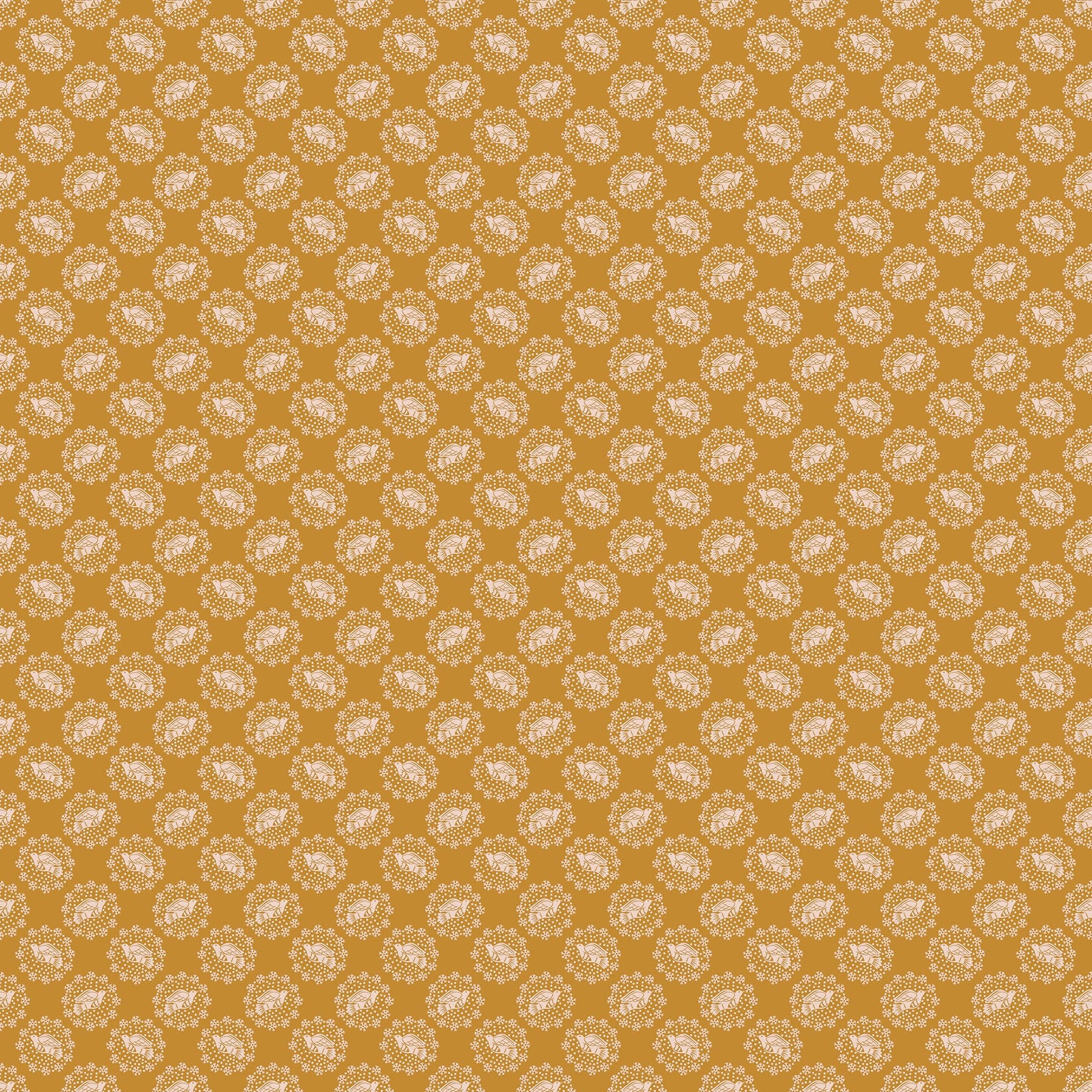 Peaceful in Honey quilting fabric, part of the Cozy Christmas fabric collection by Anna Maria Parry (SKU:AMT163-55V)