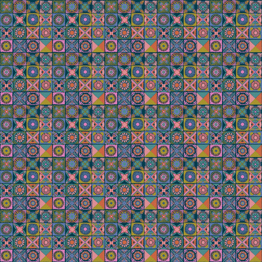 Cottage Kitchen in Navy quilting fabric, part of the Rhapsody fabric collection by Anna Maria Parry (SKU: AMT168-47L)