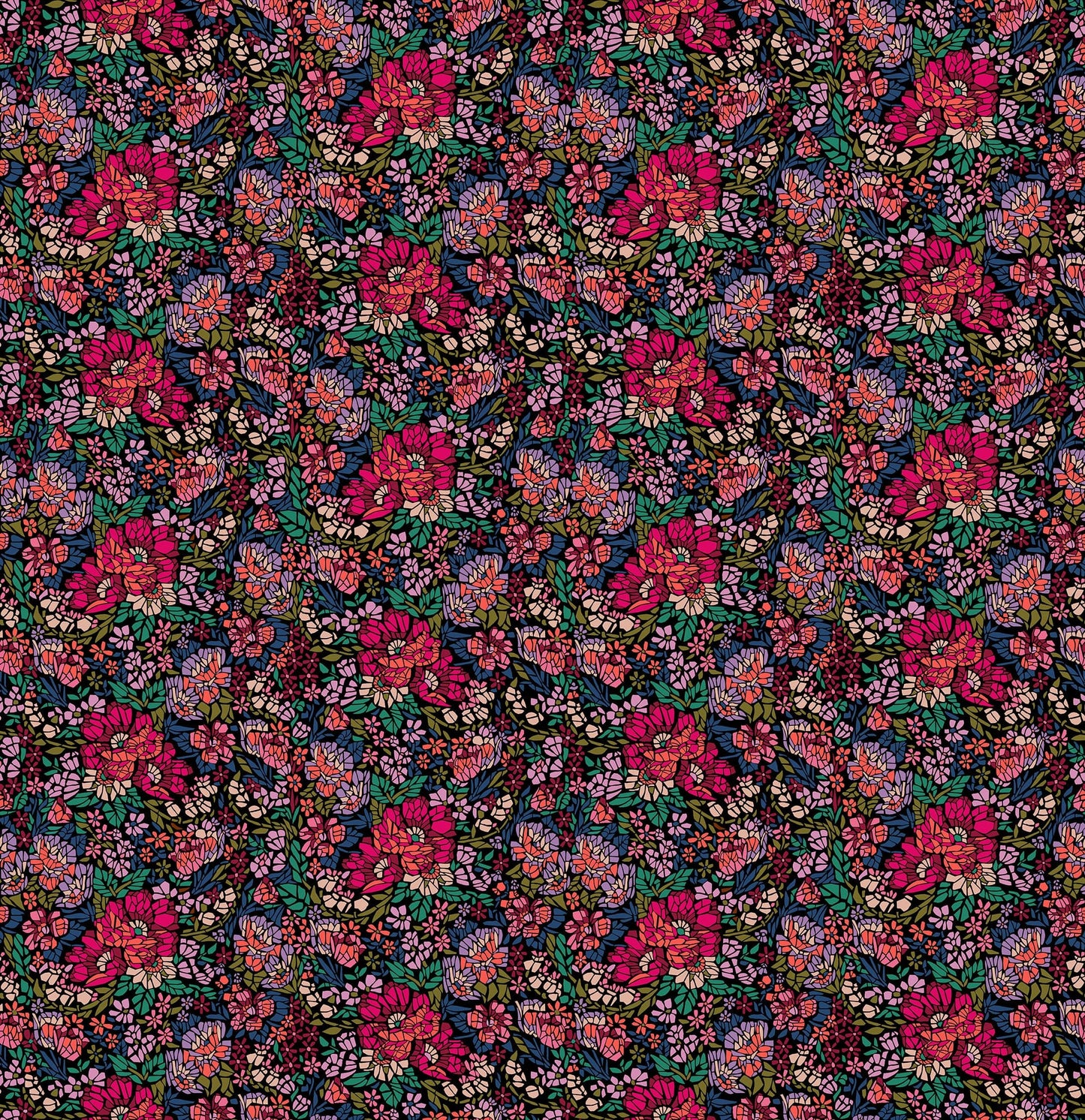 Mosaic in Painted quilting fabric, part of the Rhapsody fabric collection by Anna Maria Parry (SKU: AMT169-28L)