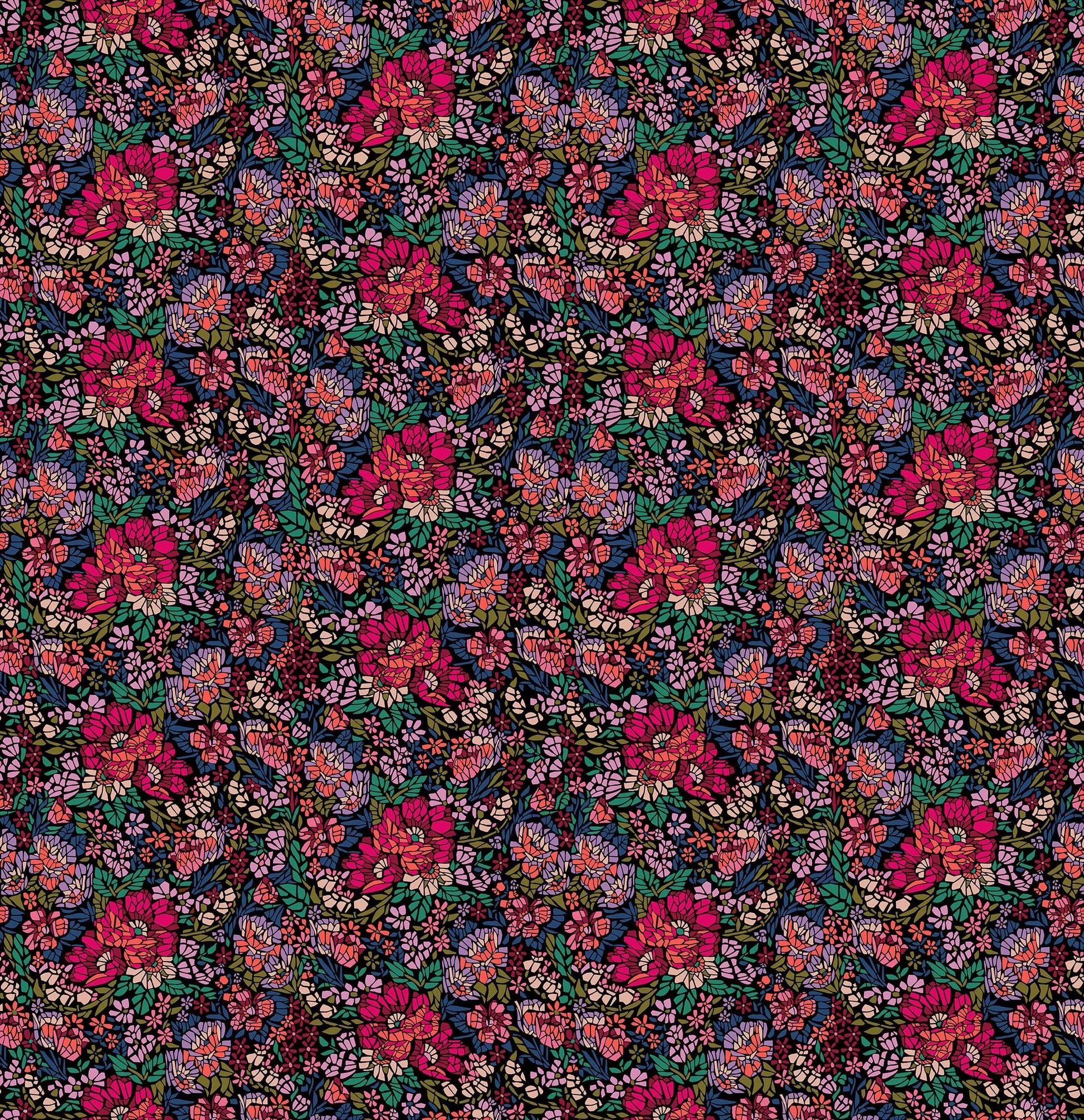 Mosaic in Painted quilting fabric, part of the Rhapsody fabric collection by Anna Maria Parry (SKU: AMT169-28L)